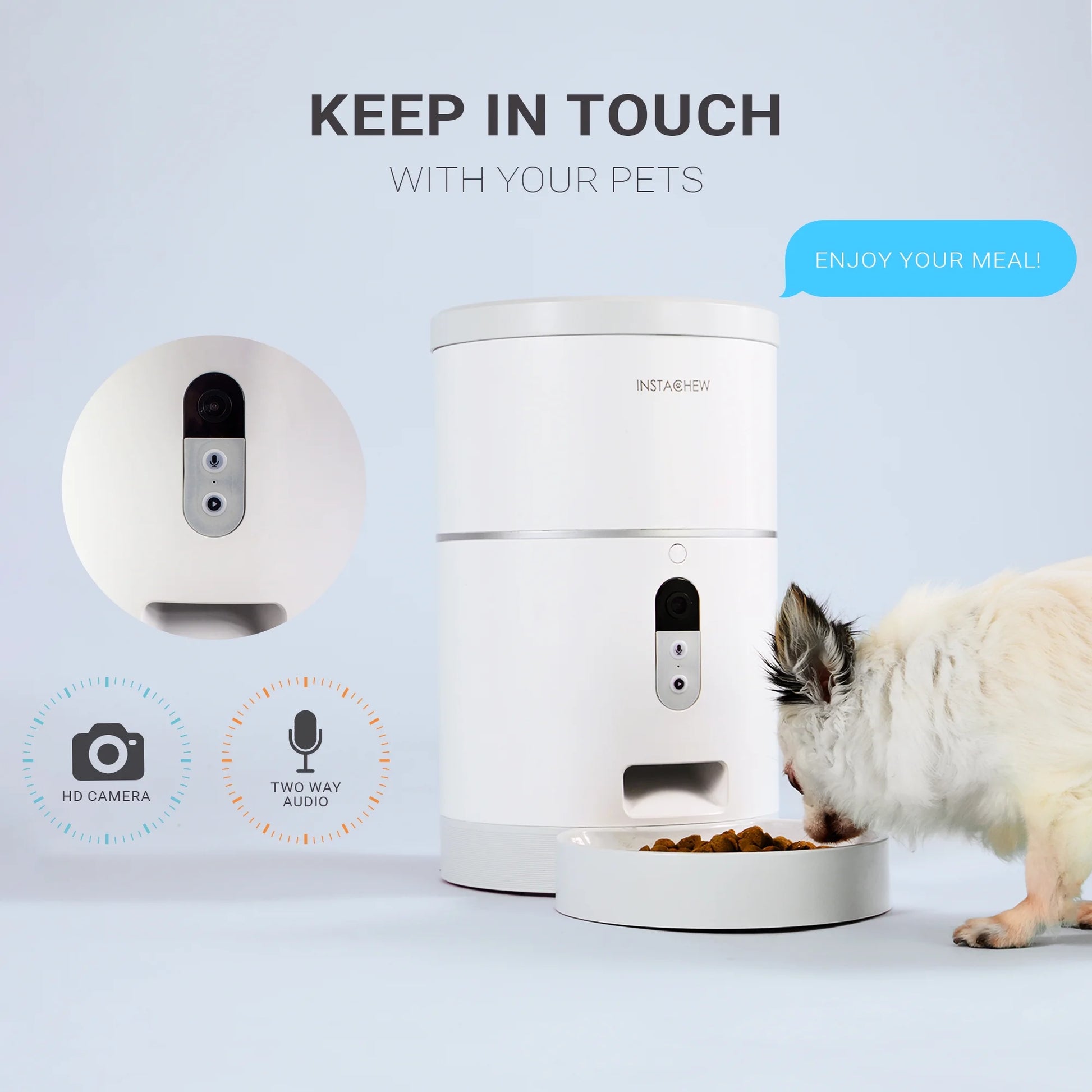 Purechew Automatic Pet Feeder with HD Camera, Smart Food Dispenser for Cats and Dogs, Portion Control, Programmable Treat Dispenser with Video Recording