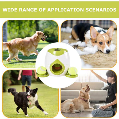 Automatic Ball Thrower for Dogs Interactive Treat Dispensing Ball Dog Toys Non-Electric Smart Feeder Thrower Machine for Indoor