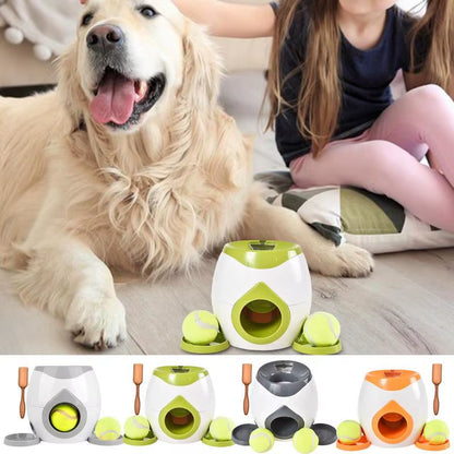 Automatic Ball Thrower for Dogs Interactive Treat Dispensing Ball Dog Toys Non-Electric Smart Feeder Thrower Machine for Indoor