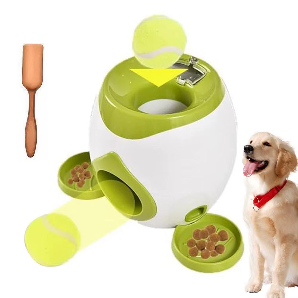 Automatic Ball Thrower for Dogs Interactive Treat Dispensing Ball Dog Toys Non-Electric Smart Feeder Thrower Machine for Indoor