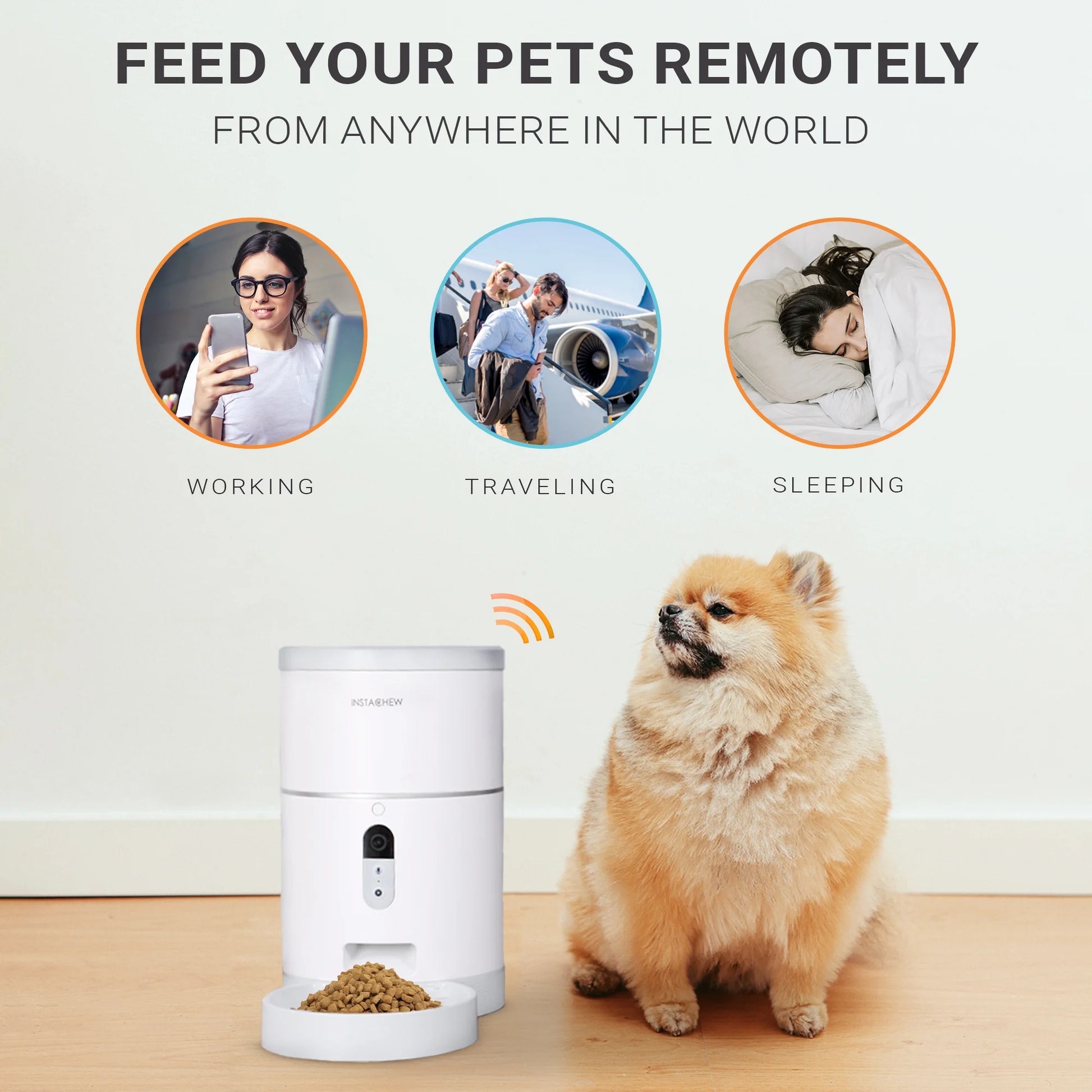 Purechew Automatic Pet Feeder with HD Camera, Smart Food Dispenser for Cats and Dogs, Portion Control, Programmable Treat Dispenser with Video Recording