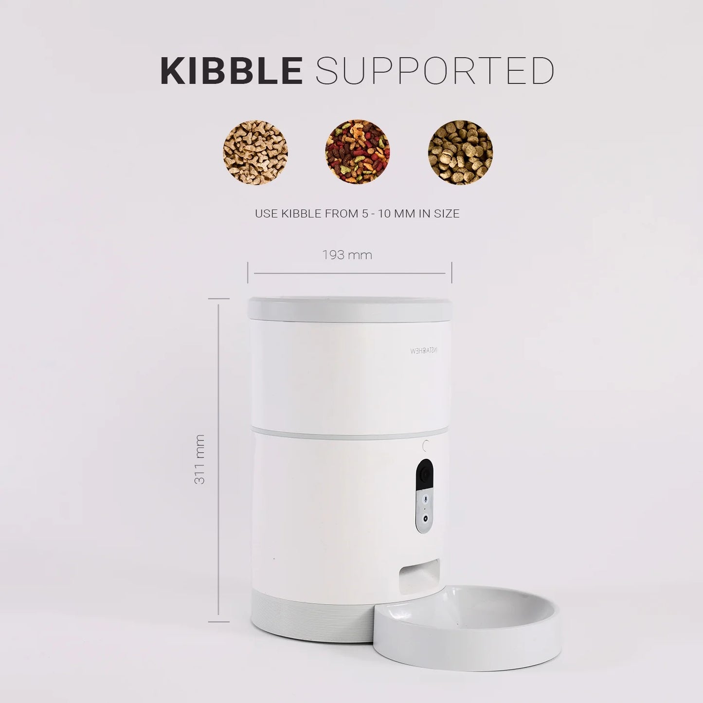 Purechew Automatic Pet Feeder with HD Camera, Smart Food Dispenser for Cats and Dogs, Portion Control, Programmable Treat Dispenser with Video Recording